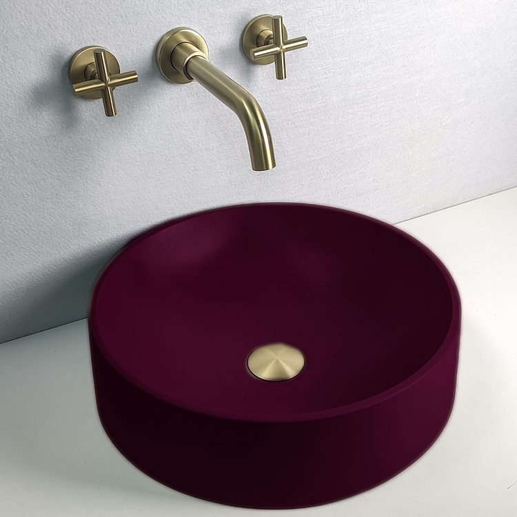 Berry - Deep Red Pink Coloured Bathroom Basin - Select your shape