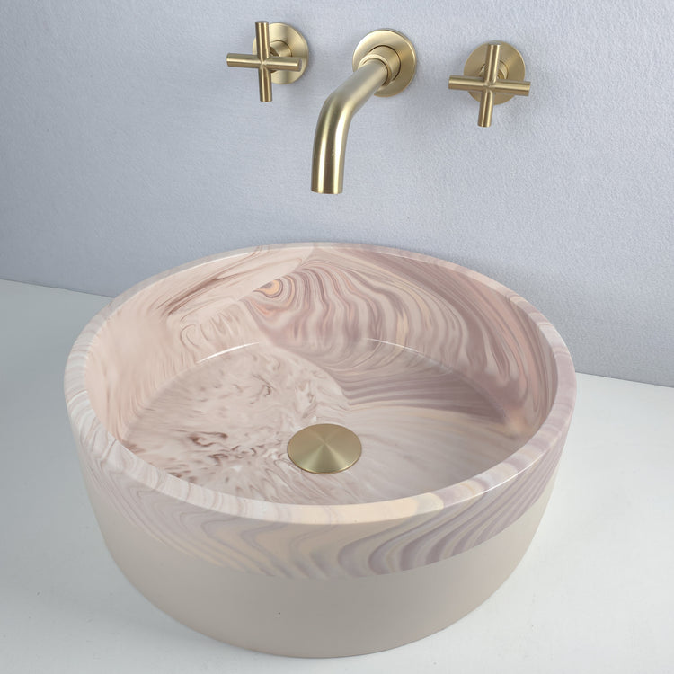 Blush Beige Coloured Marble Basin (Perfectly Imperfect) - Round