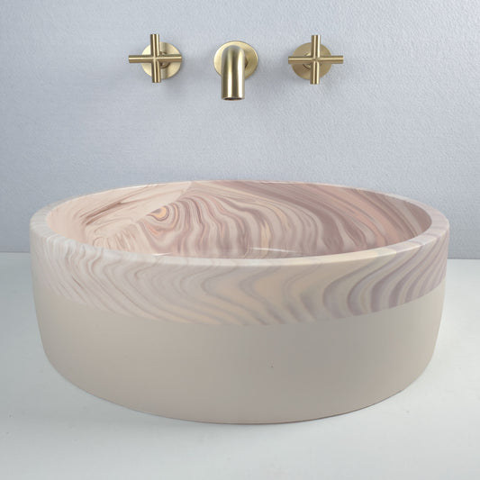 Blush Beige Coloured Marble Basin (Perfectly Imperfect) - Round