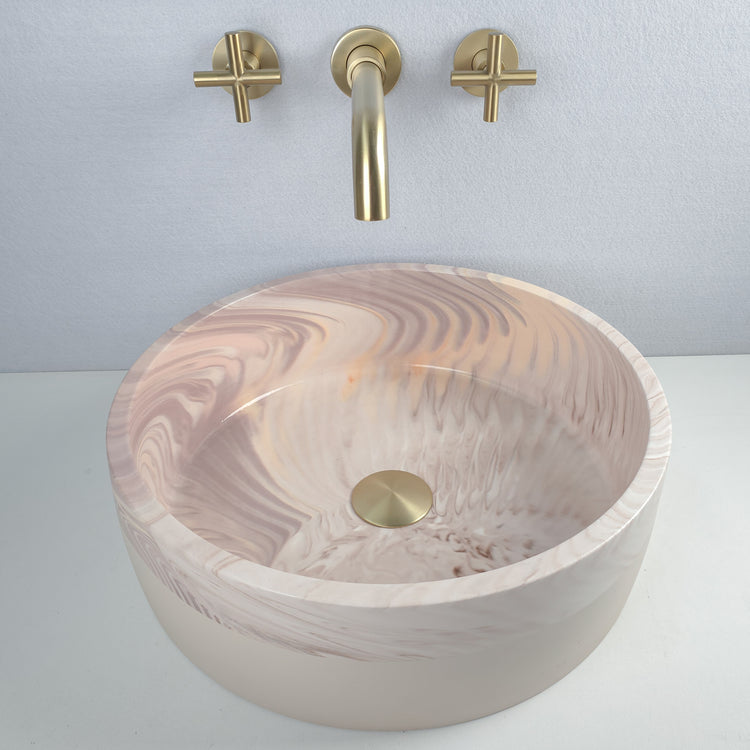 Blush Beige Coloured Marble Basin (Perfectly Imperfect) - Round