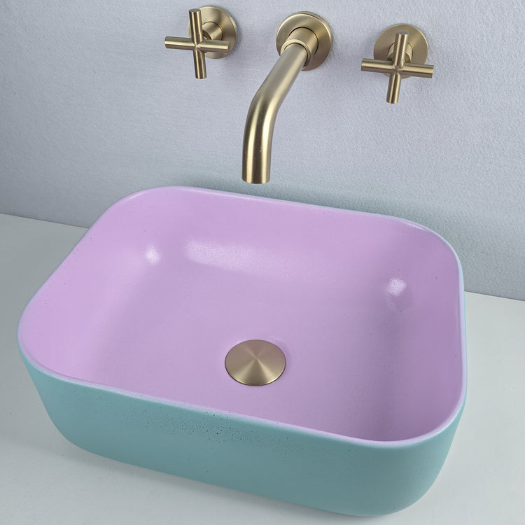 Lavender Aqua Coloured Basin - Rectangular