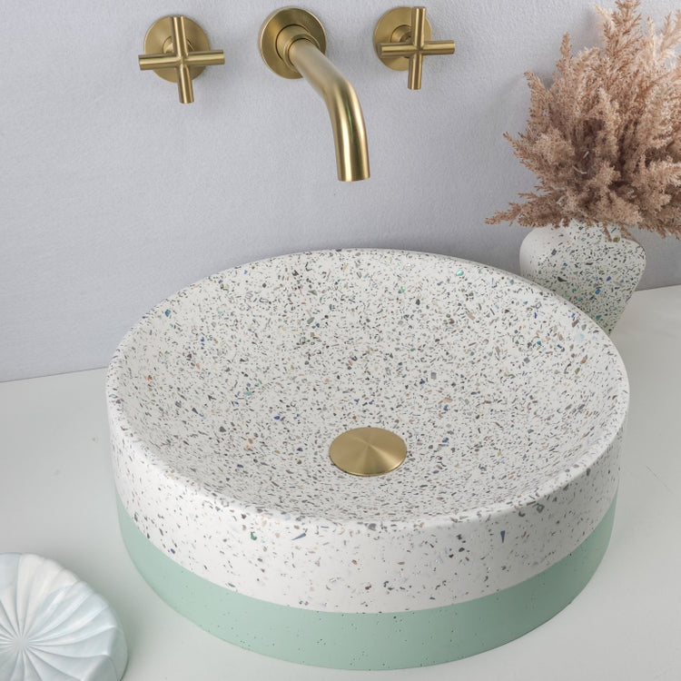 Shell Chip Natural Terrazzo Basin - Ember 42cm Round - Made to Order & Customisable