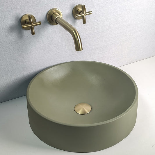 Whispering Sage - Subdued Green Coloured Bathroom Basin - Select your shape