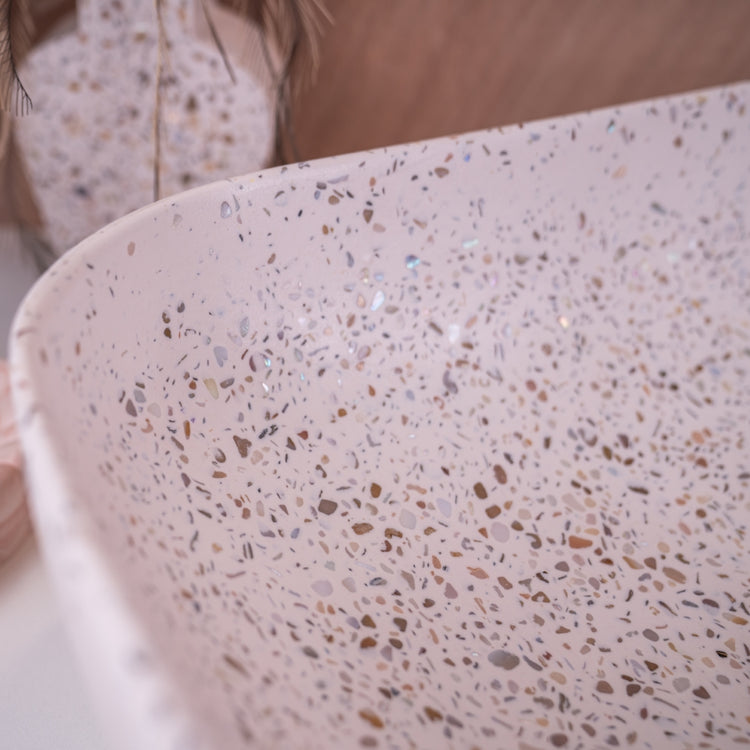 Natural Shell Chip Terrazzo Basin - Rectangular